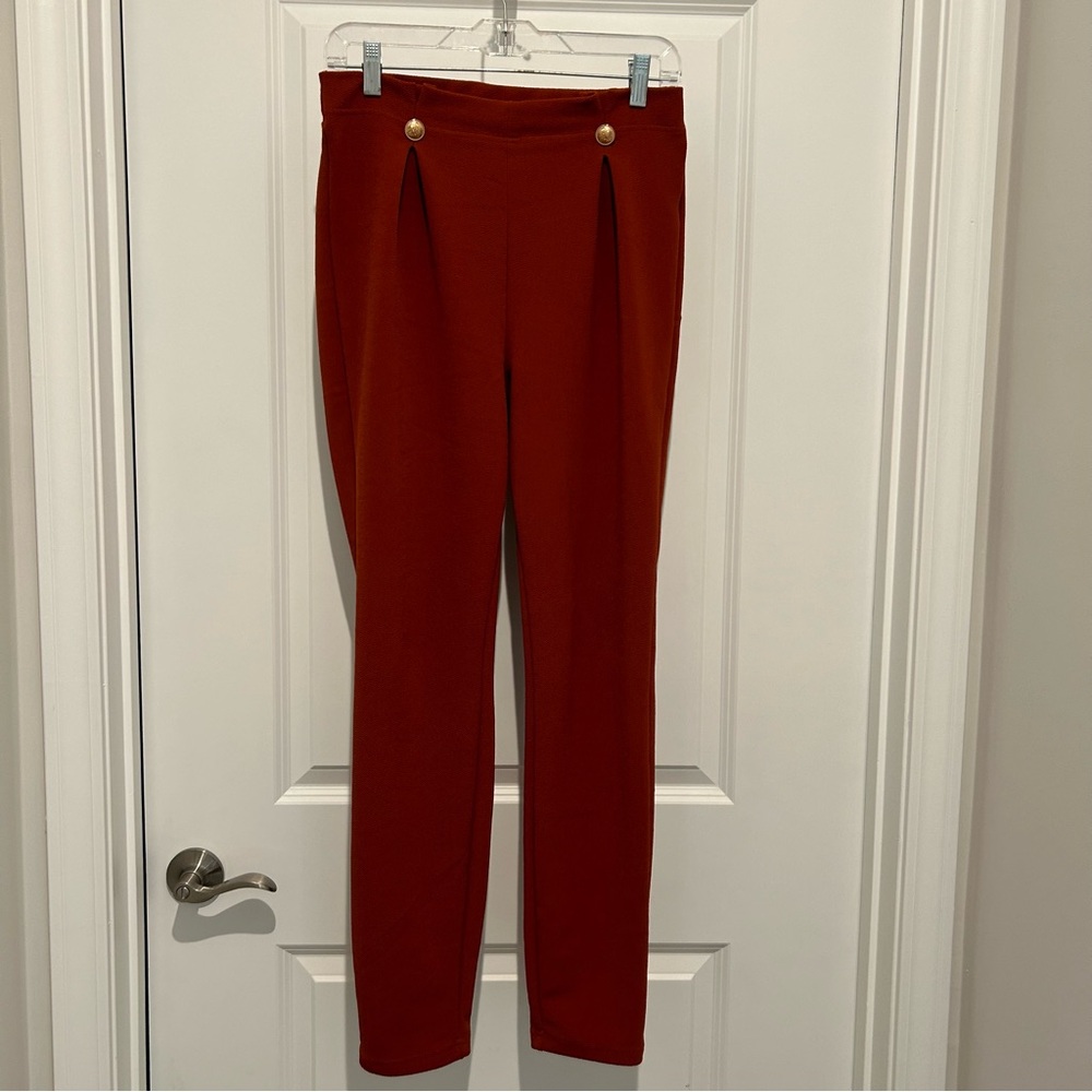 Burnt orange dress pants by SHEIN